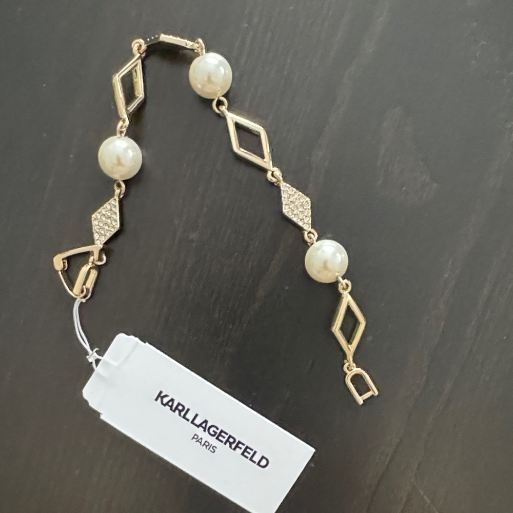 Karl Lagerfeld Gold Bracelet with Pearls
